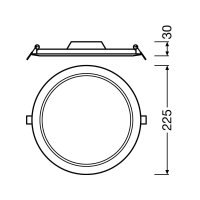 DL SLIM DN210 18W/4000K WT IP20    LEDV