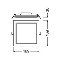 DL SLIM SQ155 12W/4000K WT IP20    LEDV