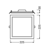 DL SLIM SQ210 18W/3000K WT IP20    LEDV