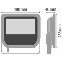 FLOOD LED 50W/3000K BK 100DEG IP65 LEDV