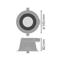 DL COMFORT DN130 13W/3CCT 60DEG WT LEDV