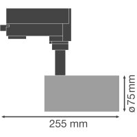 TRACK SP D75 25W/3000K 90RA NFL GY LEDV