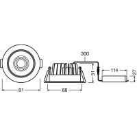 SPOT LED FIX 8W/4000K WT DIM IP44  LEDV