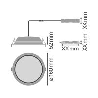 DL ALU DALI DN150 14W/3000K WT IP44LEDV