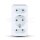 ADAPTER WITH 2 EURO-SOCKET X 2.5A,1 SOCKET 16A 250V(LABEL+POLYBAG)-WHITE