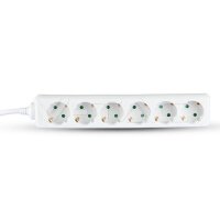 6WAYS SOCKET(3G1.5MM2 X 3M)POLYBAG WITH CARD-WHITE