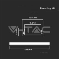 Led Strip Mounting Kit With Diffuser  2000*16*7MM Milky