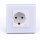 EU WIFI WALL SOCKET ( WHITE GLASS )-COMPATIBLE WITH AMAZON ALEXA AND GOOGLE HOME