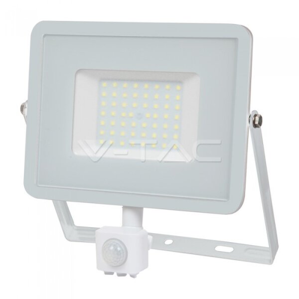 50W SMD PIR SENSOR FLOODLIGHT WITH SAMSUNG CHIP 3000K WHITE BODY WHITE GLASS
