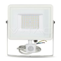 50W SMD PIR SENSOR FLOODLIGHT WITH SAMSUNG CHIP 3000K WHITE BODY WHITE GLASS
