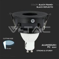 GU10 FITTING ROUND BLACK+BLACK