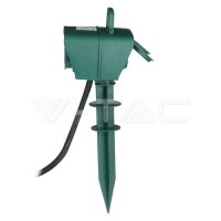 4 WAYS GARDEN SPIKE SOCKET( 3G 1.5MM*3M )-IP44-GREEN