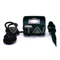 2 WAYS GARDEN SPIKE SOCKET WITH MECHANICAL TIMER 3G 1.5MM*3M )-IP44-GREEN