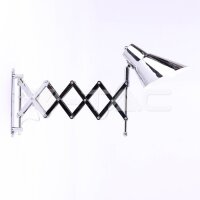 DESIGNER FLOOR LAMP WITH CHROME FOLDER BRACKET + SWITCH E27 HOLDER - CHROME