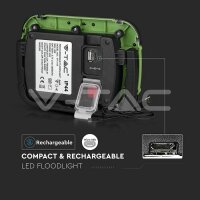 10W-PLASTIC RECHARGEABLE FLOODLIGHT-IP44-LED BY SAMSUNG-4000K