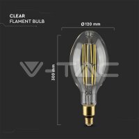 E27-24W 160LM/WATT-LED FILAMENT BULB-CLEAR COVER-6400K-EVOLUTION