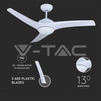 60W-LED CEILING FAN WITH RF CONTROL-3 BLADES-DC MOTOR-WHITE
