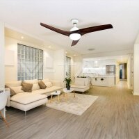 60W-LED CEILING FAN WITH RF CONTROL-3 BLADES-DC MOTOR-BROWN