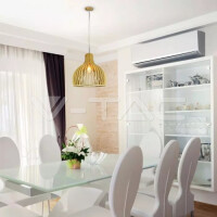 WOODEN PENDANT LIGHT WITH CHROME DECORATIVE-CAP+CANOPY+LAMPSHADE D27-CONE CAVE-D:450*450MM