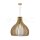 WOODEN PENDANT LIGHT WITH CHROME DECORATIVE-CAP+CANOPY+LAMPSHADE D27-CONE CAVE-D:450*450MM