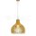 WOODEN PENDANT LIGHT WITH CHROME DECORATIVE-CAP+CANOPY+LAMPSHADE D27-CONE CAVE-D:450*450MM