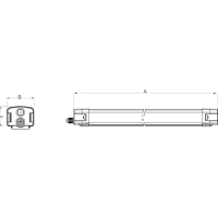 Tri Proof Leuchte, IP65, IK10, 60W, einstellbare Leistung : 55,50,40W, Lichtfarbe wählbar- 3000K,4000K,5000K, 140lm/W, 1500mm, 3x1,5 mm2 durchverkabelt mit schraublosen Klemmen, Emergency