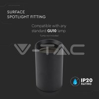 SURFACE MOUNTED GU10 FITTING( H: 100MM )BLACK