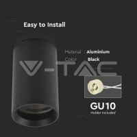 SURFACE MOUNTED GU10 FITTING( H: 100MM )BLACK