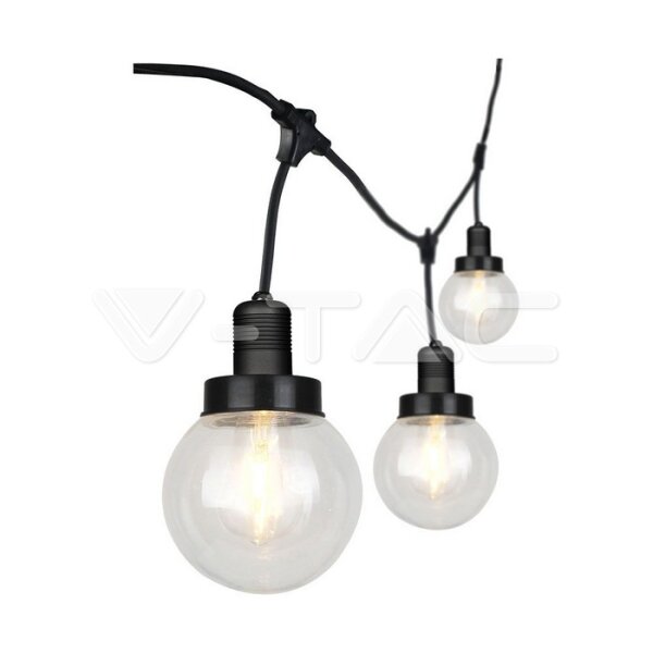 LED STRING LIGHT( 3M )WITH BULB( 6 BULBS )-MATT BLACK-IP65
