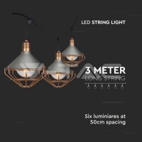 LED STRING LIGHT( 3M )WITH BULB( 6 BULBS )-ROSE GOLD-IP65