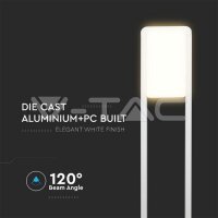 10W-LED BOLLARD LAMP-WHITE BODY-IP65-LED BY SAMSUNG-3000K