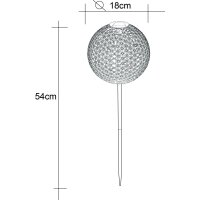 Solarleuchte Metall silver gray, 1xLED