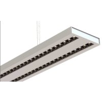 Designer LED Linearleuchte, 2x30W, 230V, 7800lm, 1190mm Länge, inklusive DALI pushdimm Netzteil und Abhängeset, Farbe Weiß, 9010