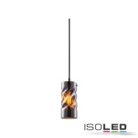 Pendelleuchte, Smoky curled Glas, E27, 50-300cm, exkl....