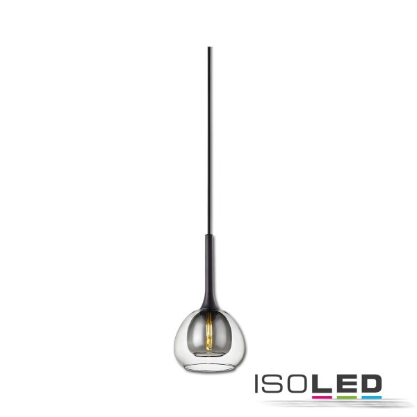 Pendelleuchte, clear/black Glas, E14, 50-300cm, exkl. Leuchtmittel, exkl. Baldachin