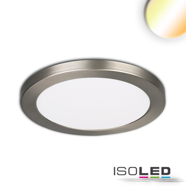 LED Aufbau/Einbauleuchte Slim Flex, 12W, nickel gebürstet, ColorSwitch 3000|3500|4000K