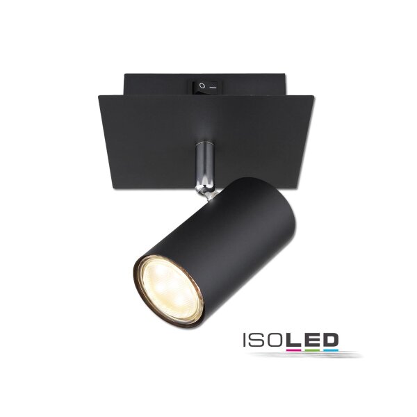 Wandleuchte schwarz, mit Schalter, 1xGU10 Fassung, exkl. Leuchtmittel