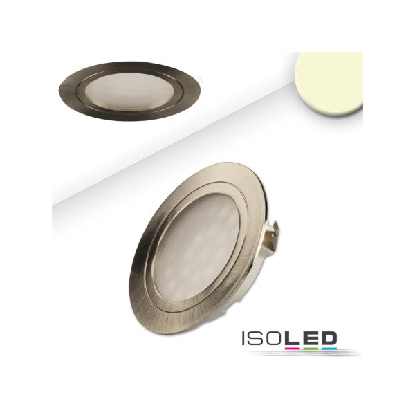 LED Möbeleinbaustrahler MiniAMP silber, 2W, 12V DC warmweiß 3000K, dimmbar