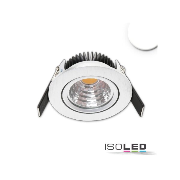 LED Einbaustrahler MiniAMP 24V DC, 68mm Loch, alu gebürstet, 5W, 4000K, dimmbar