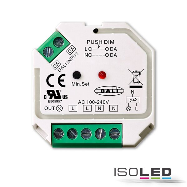 DALI-2 DT6 / Push Phasenabschnitt-Dimmer für dimmbare 230V Leuchtmittel/Trafos, 400VA