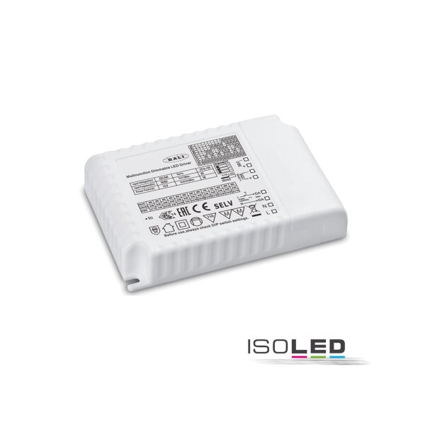 LED Konstantstrom Trafo 300-900mA (9-58V), 30W, Push/1-10V/DALI-2 dimmbar, SELV