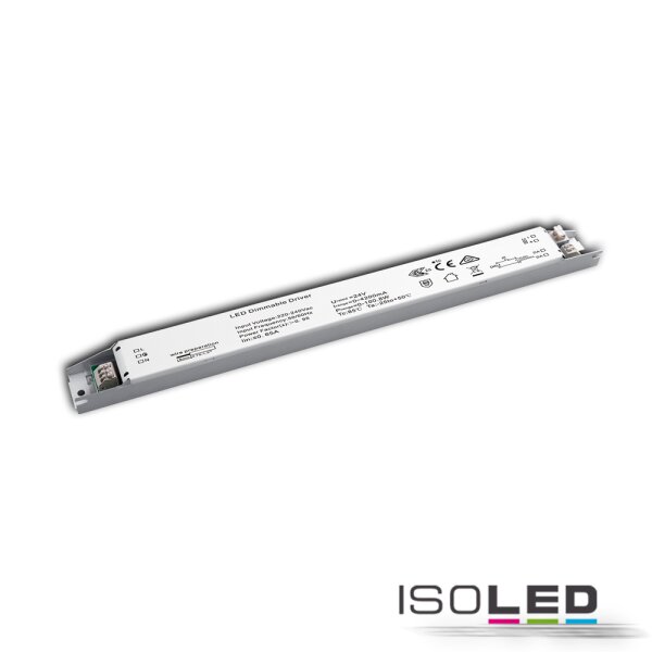 LED PWM-Leuchten-Trafo 24V/DC, 0-100W, Push/DALI dimmbar, flach, schmal