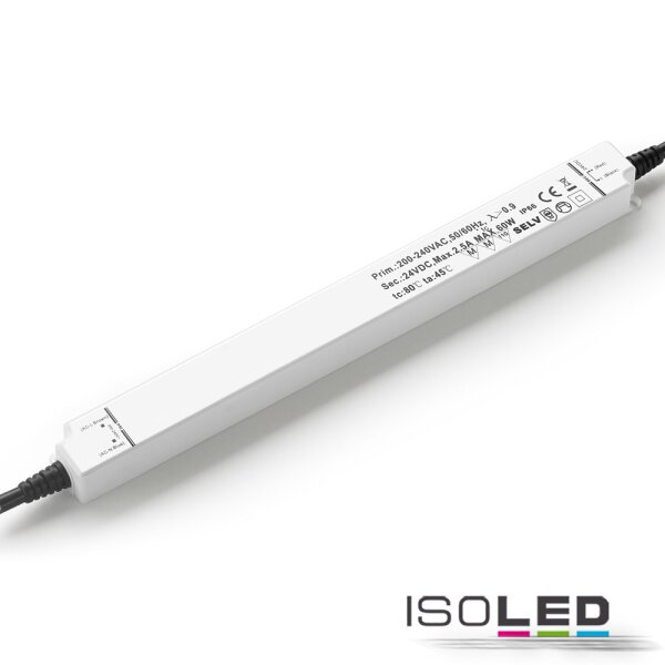 LED Trafo 24V/DC, 0-60W, IP66, SELV