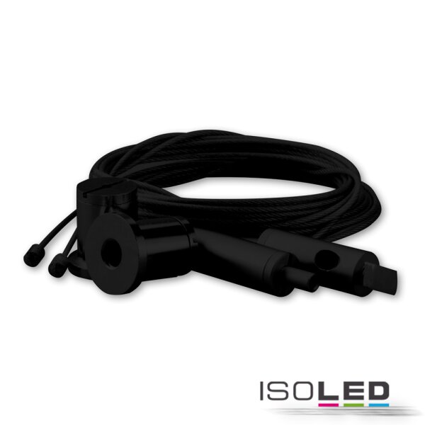 Seilabhängung (2 Stück) mit Rutschklemme, Stahl, schwarz