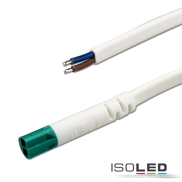 Mini-Plug Anschlusskabel male, 1m, 2x0,75, IP54, weiß-grün, max. 48V/6A