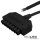 Mini-Plug 6-fach Verteiler female, 1m, 2x0,75, IP54, schwarz, max. 48V/6A