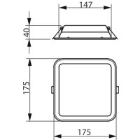 DN065B G3 LDNR LED10/830 10.5W L150 SQ