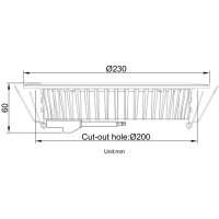 LED-Downlight, 24W, 230AC, 120°, dm 230mm, cut-out 200mm