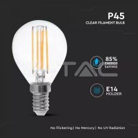 P45-E14-6W 130LM/WATT-FILAMENT CLEAR COVER  BULB-3000K