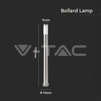 BOLLARD LAMP WITH WIR SENSOR & STAINLESS STEEL BODY-IP44-SATIN NICKEL